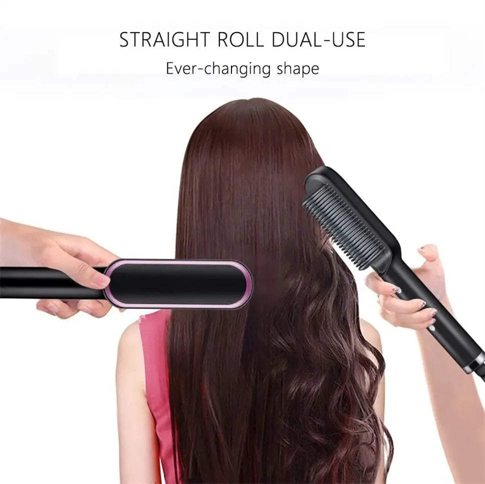 2-in-1 Hair Straightener Hot Comb