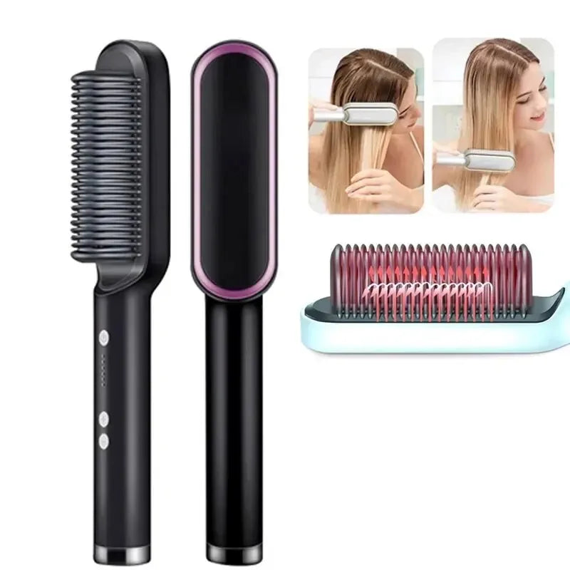 2-in-1 Hair Straightener Hot Comb